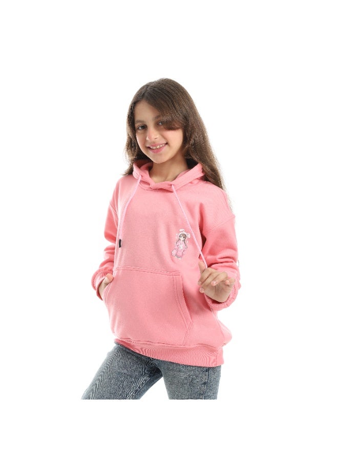 سيزار هودي بناتي ميلتون شتوي مزود بطباعات علي الصدر والضهر - Image 2