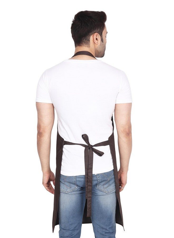 MAKSTILE مئزر MAKSTILE المقاوم للماء والغبار لغسل الصحون والطهي وتجميل الكلاب والبستنة وغسل السيارات والعمل في المختبر والمطاعم والاستخدام الصناعي | للجنسين | لون بني ومارون | عبوة من 2 - Image 3