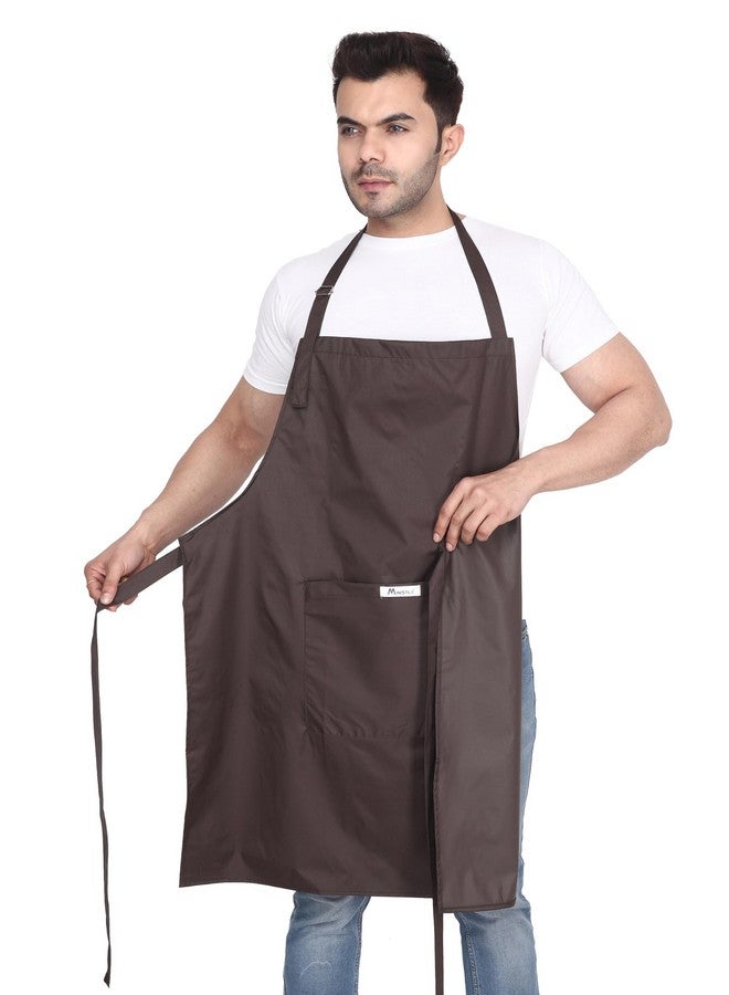 MAKSTILE مئزر MAKSTILE المقاوم للماء والغبار لغسل الصحون والطهي وتجميل الكلاب والبستنة وغسل السيارات والعمل في المختبر والمطاعم والاستخدام الصناعي | للجنسين | لون بني ومارون | عبوة من 2 - Image 5