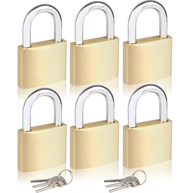 Solid Brass Padlock 38mm Yellow Weatherproof Security Padlock - Same-key Access Heavy-duty Padlock for Outdoor Sheds Gym Lockers Storage Units - Image 1