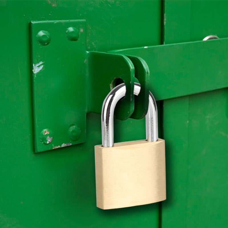 Solid Brass Padlock 38mm Yellow Weatherproof Security Padlock - Same-key Access Heavy-duty Padlock for Outdoor Sheds Gym Lockers Storage Units - Image 5
