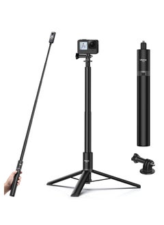 Ulanzi Selfie Stick Tripod for GoPro Hero 12, 11, 10, 9, 8, 7, 6, 5, 4 Series, 150cm Extension Pole Selfie Stick Handle Grip Adjustable Invisible Selfie Stick Tripod for Insta360 X4, X3, GO3,ONE RS, ONE X2, ONE X, GO 2, ONE R/ONE DJI and More  - Image 1