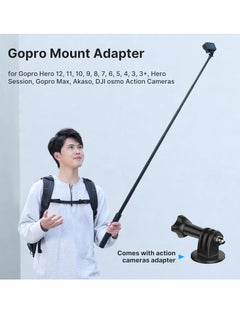 Ulanzi Selfie Stick Tripod for GoPro Hero 12, 11, 10, 9, 8, 7, 6, 5, 4 Series, 150cm Extension Pole Selfie Stick Handle Grip Adjustable Invisible Selfie Stick Tripod for Insta360 X4, X3, GO3,ONE RS, ONE X2, ONE X, GO 2, ONE R/ONE DJI and More  - Image 2