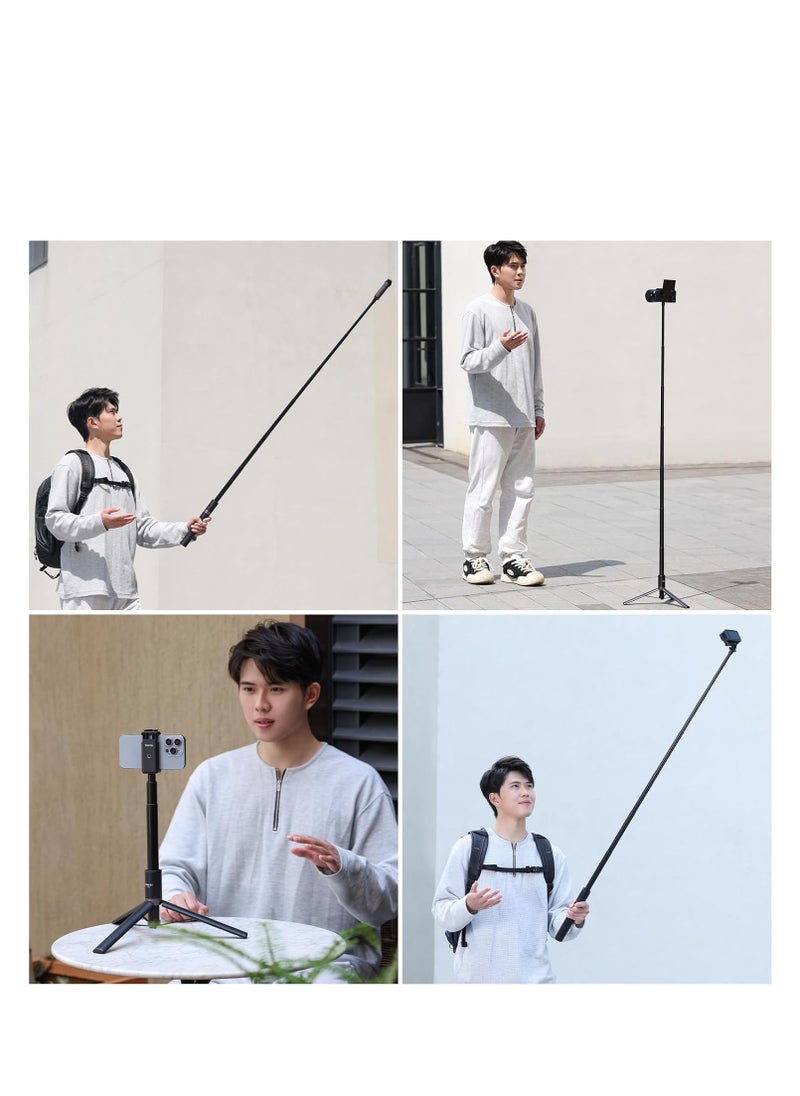 Ulanzi - Selfie Stick Tripod for GoPro Hero 12, 11, 10, 9, 8, 7, 6, 5, 4 Series, 150cm Extension Pole Selfie Stick Handle Grip Adjustable Invisible Selfie Stick Tripod for Insta360 X4, X3, GO3,ONE RS, ONE X2, ONE X, GO 2, ONE R/ONE DJI and More - Image 1