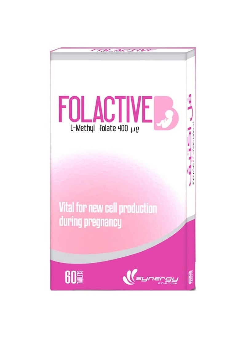 SYNERGY PHARMA - Folactive L methyl folate 400mg Tablets 60's - Image 1
