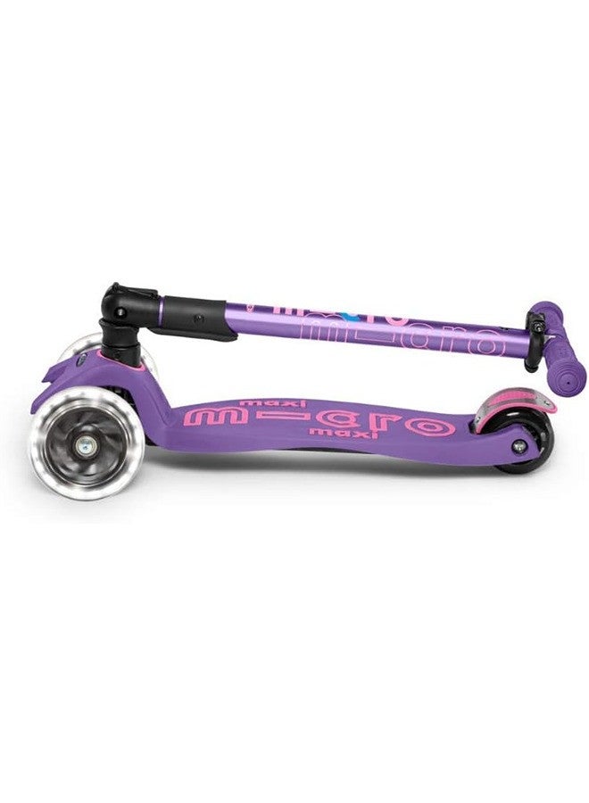Micro Scooters | Maxi Micro Deluxe LED Foldable| Handlebar Adjustable | Lightweight | Foldable Mechanism |Boys & Girls | 5-12 years | Purple - Image 3