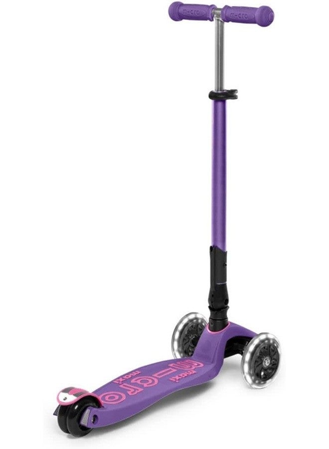 Micro Scooters | Maxi Micro Deluxe LED Foldable| Handlebar Adjustable | Lightweight | Foldable Mechanism |Boys & Girls | 5-12 years | Purple - Image 4