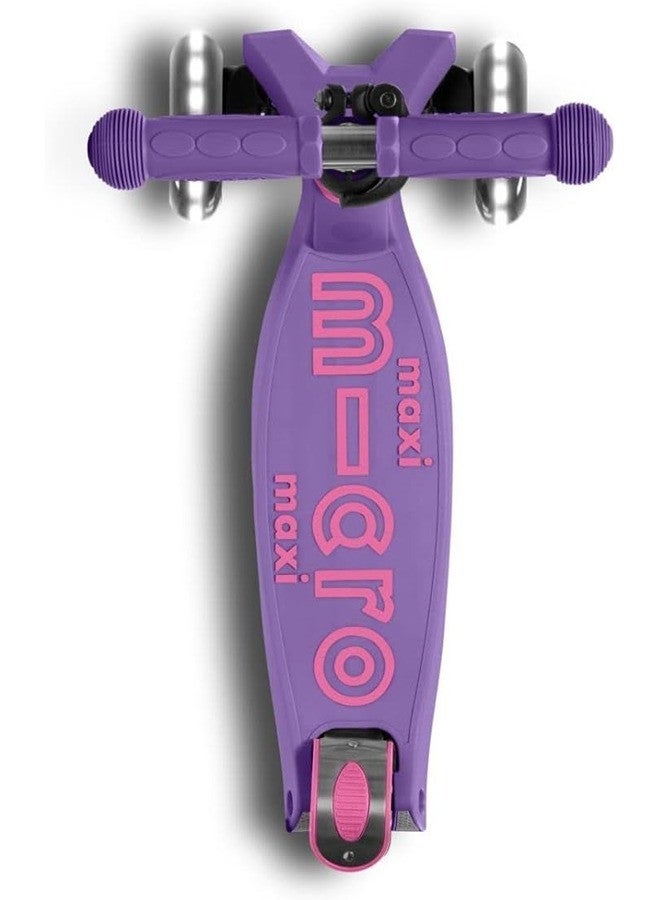 Micro Scooters | Maxi Micro Deluxe LED Foldable| Handlebar Adjustable | Lightweight | Foldable Mechanism |Boys & Girls | 5-12 years | Purple - Image 5