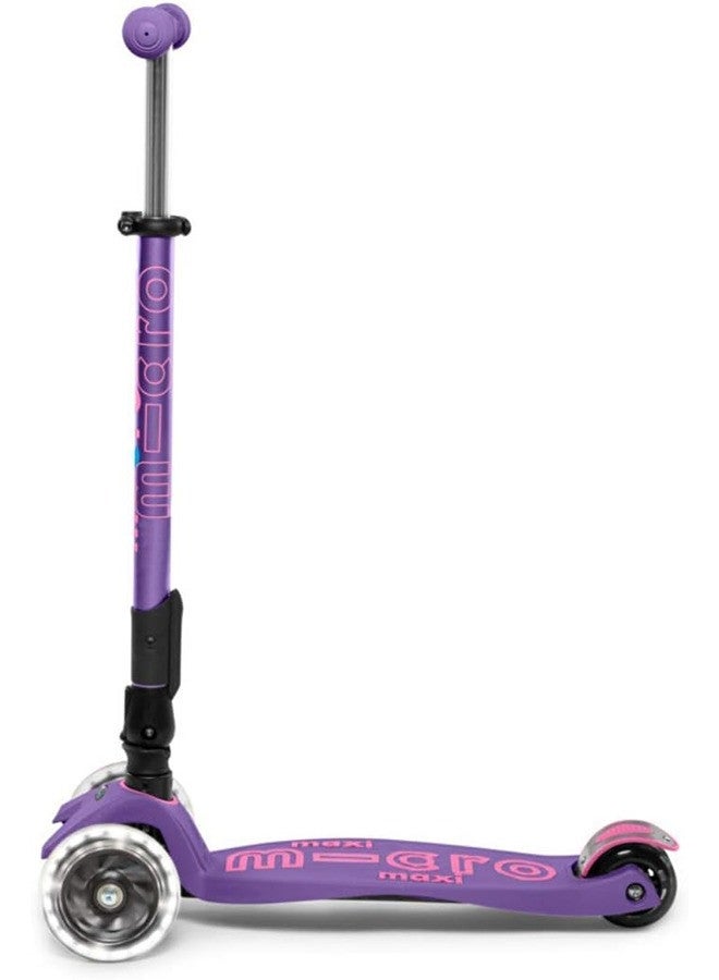 Micro Scooters | Maxi Micro Deluxe LED Foldable| Handlebar Adjustable | Lightweight | Foldable Mechanism |Boys & Girls | 5-12 years | Purple - Image 2