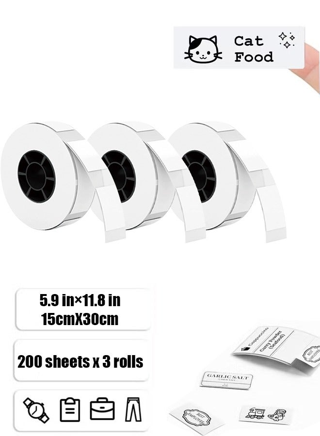 Generic 600 Sheets Bluetooth Printer Thermal Label Square Label Tape Waterproof Label Paper Self-adhesive Thermal Paper Compatible with All Label Printers / 15 X 30mm  - Image 1