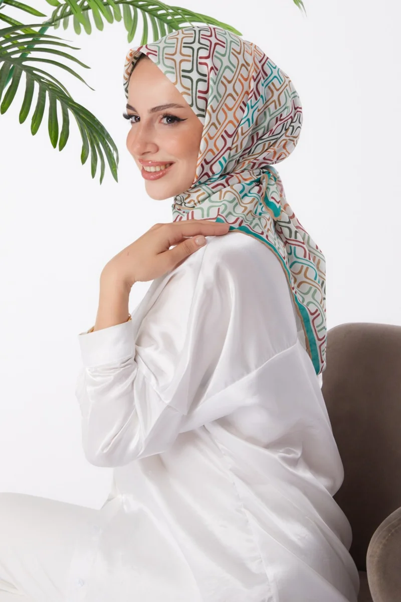 Tofisa Plain Medium Women's Tan Patterned Scarf - 25976