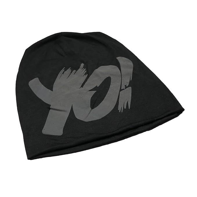 iSWEVEN Unisex Cotton Slouchy Beanie Skull Cap, All-Season Headwear for Men & Women, Ideal for Summer, Winter, Gym, Sports, Helmet Use - Free Size (7011A, Black) - Image 2