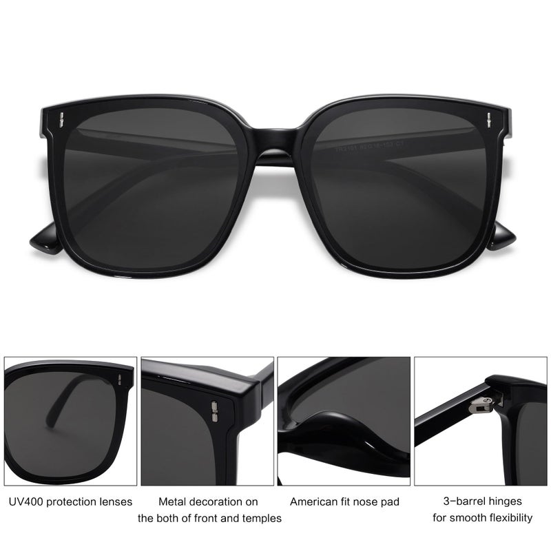 SOJOS Sunglasses for Women Men Vintage Style Shades SJ2157,Black/Grey - Image 4