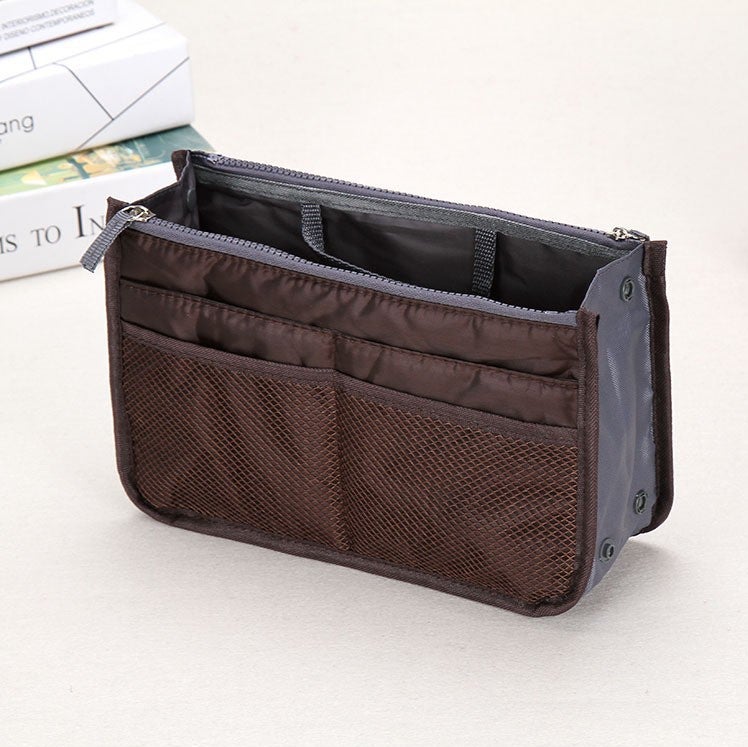 Large Capacity Tote Womens Portable Cosmetic Bag Coffee