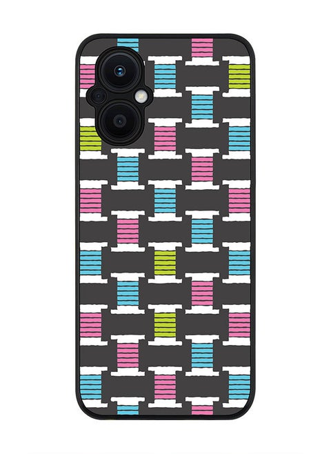 Rugged Black edge case for Oppo Reno7 Z  Slim fit Soft Case Flexible Rubber Edges Anti Drop TPU Gel Thin Cover - Thread Roll