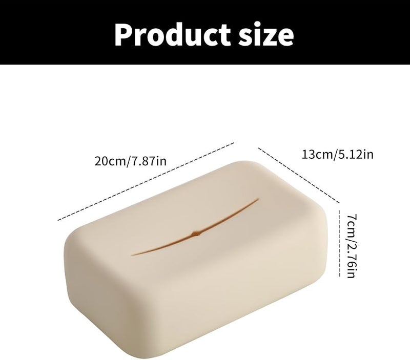 غطاة صندوق المناديل من السيليكون الأبيض الحليبي لحامل المناديل للمنزل المكتب غرفة المعيشة - Image 4