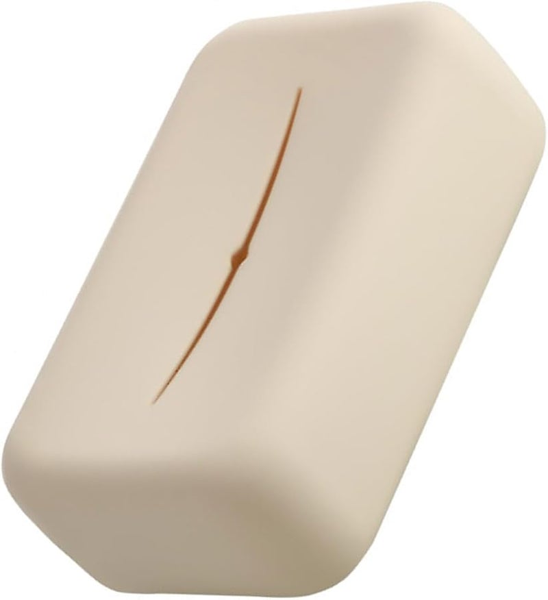 غطاة صندوق المناديل من السيليكون الأبيض الحليبي لحامل المناديل للمنزل المكتب غرفة المعيشة - Image 1