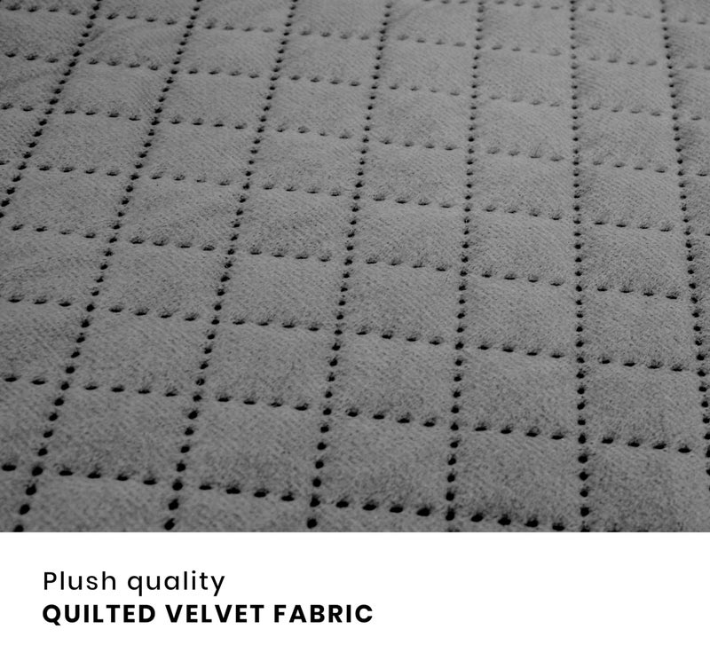 Yellow Weaves 1 Seater Self Design Quilted Sofa Chair Cover, Seat & Back Cover, Color - Dark Grey - Image 3