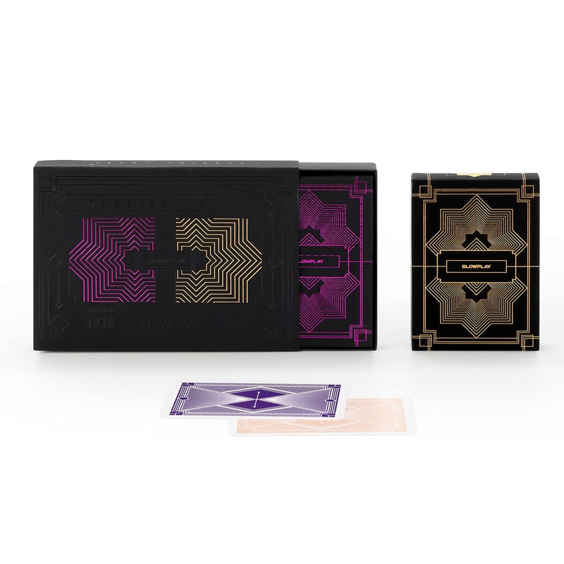 SLOWPLAY 100% Plastic Playing Card Set, 2 Decks (Purple & Gold), Jumbo Index, Poker Size, Superior Flexibility and Durability, Waterproof & Washable, Professional Playing Cards for Texas Holdâ€™em Poker - Image 1