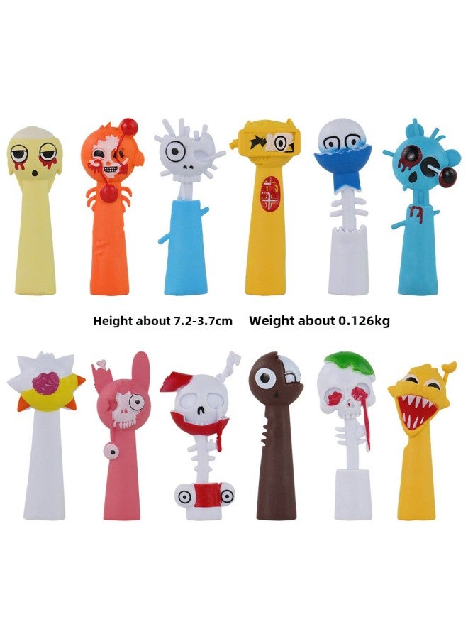 Sprunki Plush Rhythm Box Creative Ornaments Cute Pencil Cap Accessories Game Doll Hand-Color:12 Types Of Ninth-generation Rhythm Boxes  - Image 1
