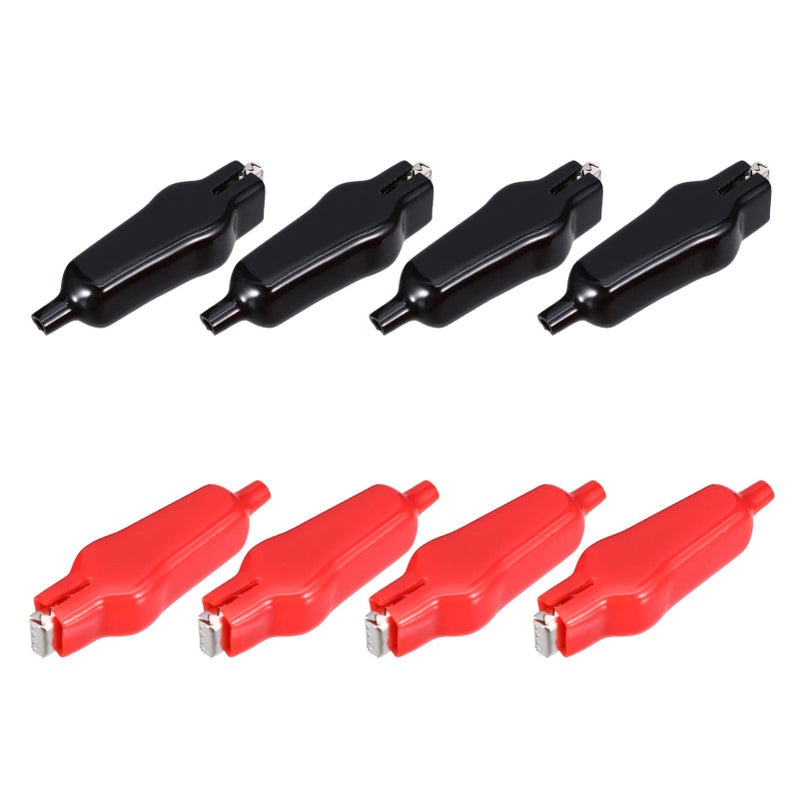 Insulated Alligator Clips Set 8 Pcs Electrical Test Wire Banana Safety Clips - Image 2