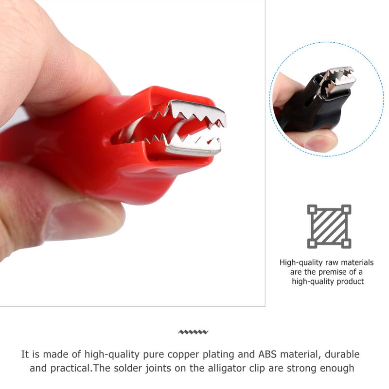 Insulated Alligator Clips Set 8 Pcs Electrical Test Wire Banana Safety Clips - Image 3