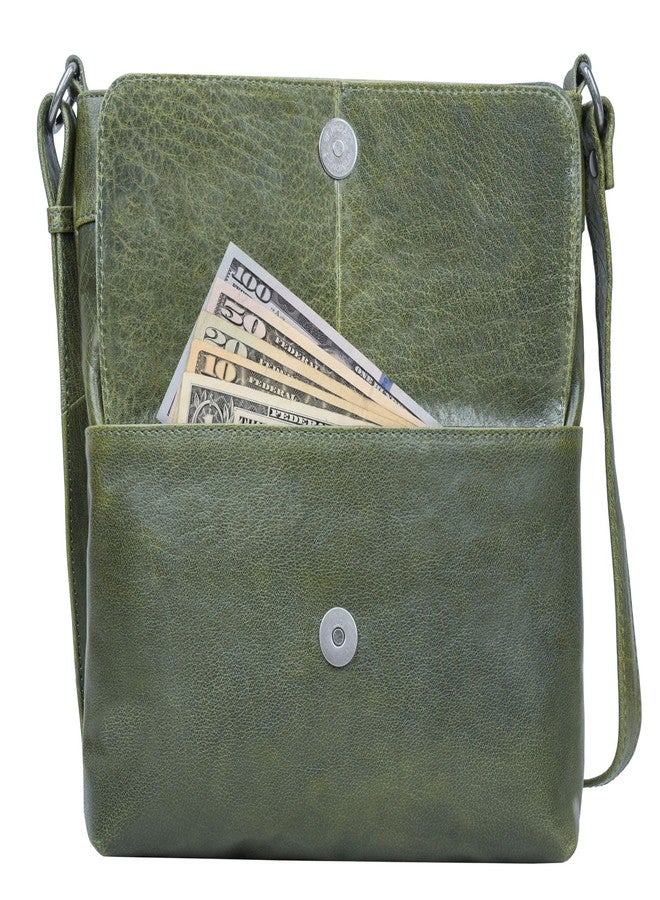 ANTONIO VALERIA Piper Washed Green Leather Crossbody Bag - Image 3
