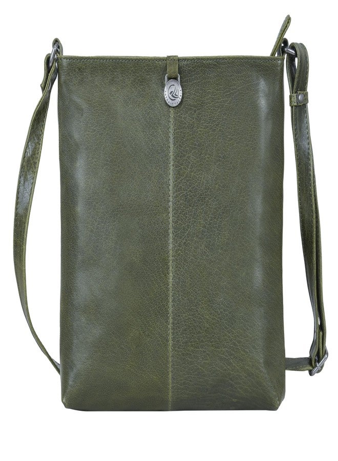 ANTONIO VALERIA Piper Washed Green Leather Crossbody Bag - Image 5