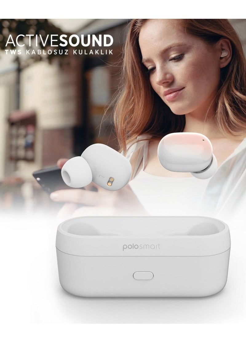 Polosmart - Polosmart FS55 Wireless TWS Earbuds, White - Image 1