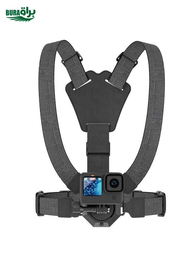 BURAQ STARTRC Action Camera Magnetic Quick Release Bracket POV View Chest Strap(Black)  - Image 1