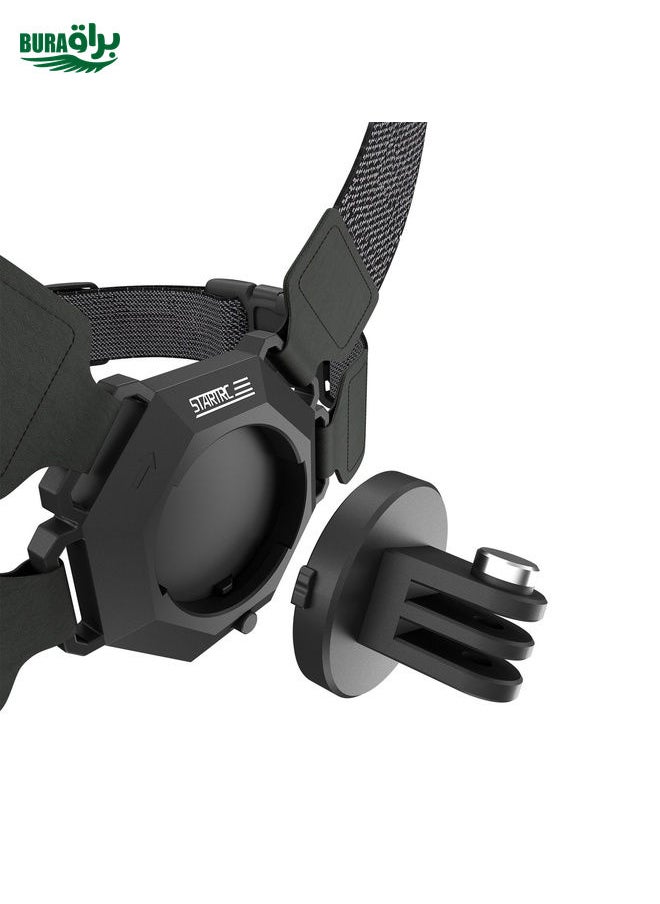 STARTRC Action Camera Magnetic Quick Release Bracket POV View Chest Strap(Black)