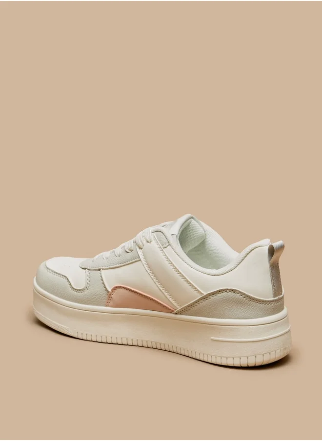 لي كوبر Women's Panelled Lace-Up Sneakers