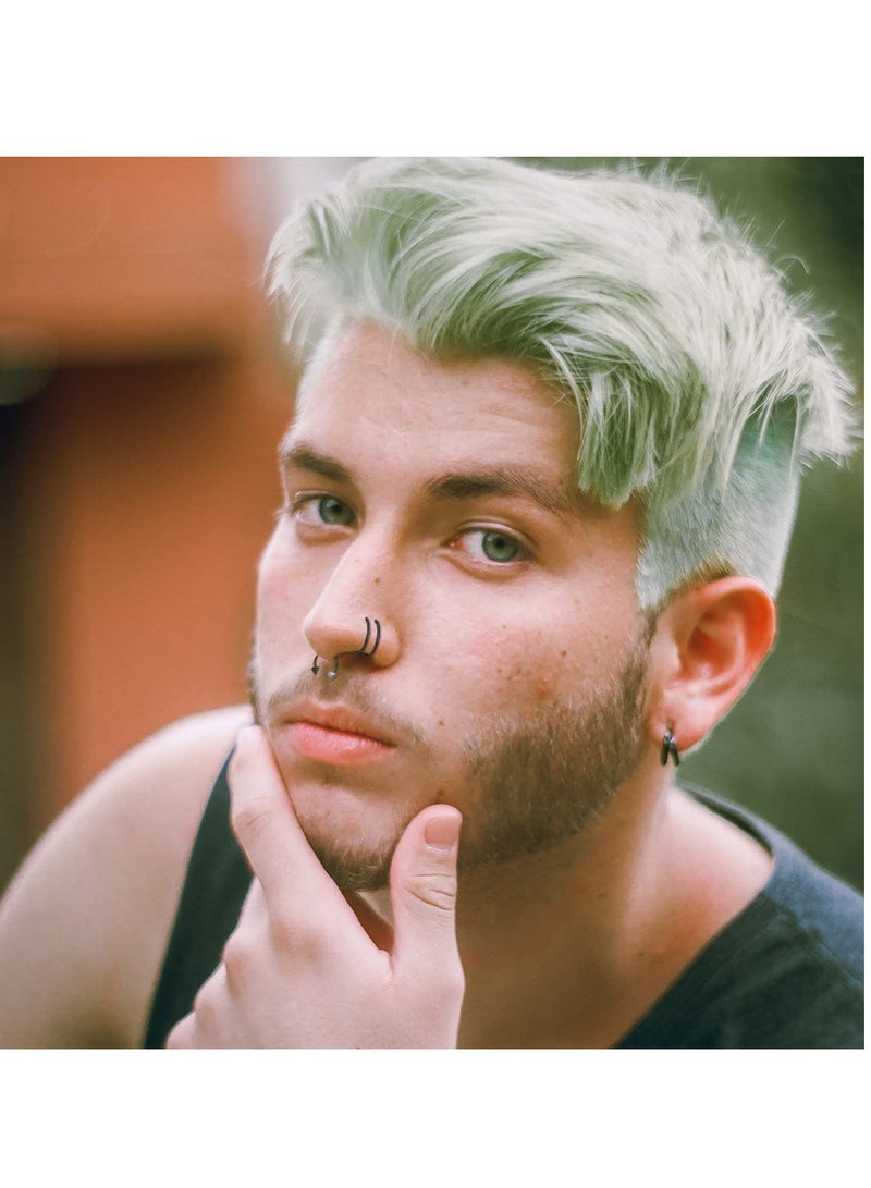 Double Nose Ring for Single Piercing Stainless Steel Left and Right Double Hoop Nose Ring Spiral Nose Hoops Dangling Nose Piercing Jewelry for Women Men 10PCS - Image 5