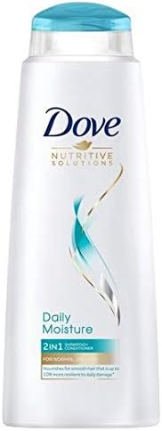 Dove Nutritive Solutions Daily Moisture 2 in 1 Shampoo Conditioner shampoo and conditioner that leaves hair silky smooth for dry damaged hair 6x 400 ml