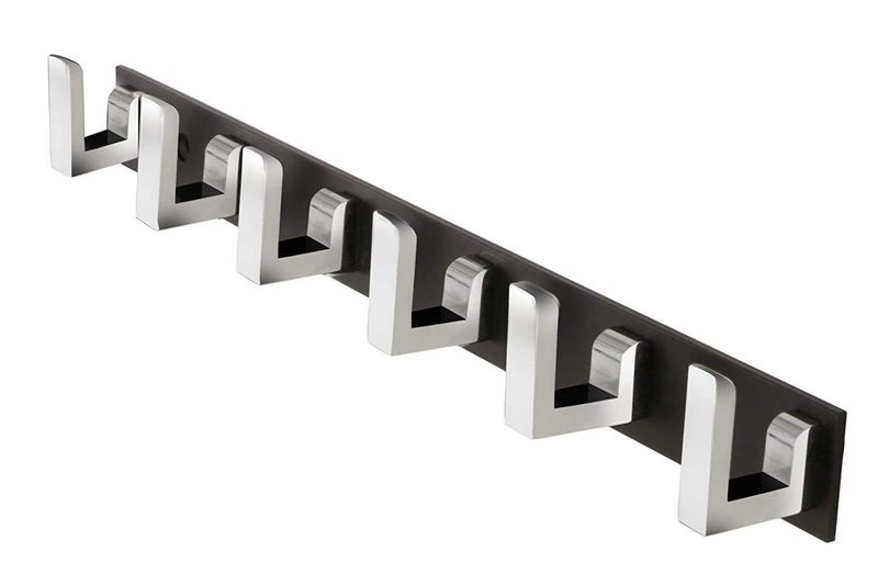 GHAR DWAR Ghardwar Stainless Steel Premium Classic 6 Pin Cloth Hook (Pack of 2) Bathroom Cloth Hanger Robe Wall Door Hooks Rail for Hanging Keys, Clothes, Towel Steel Hook - Image 3