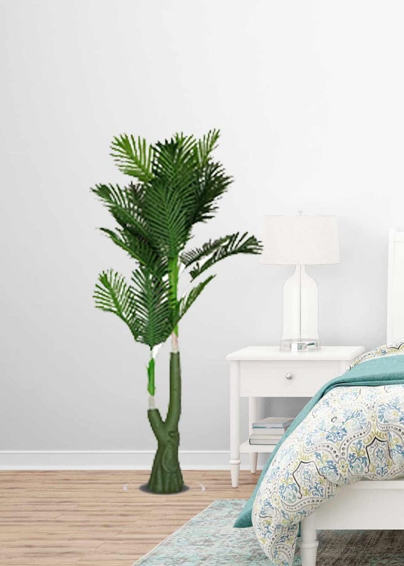 KAYKON Artificial Plant Big Areca Palm Green Tree Without Pot Indoor Plant for Home Decor (2 Leg Palm), Plastic - Image 5