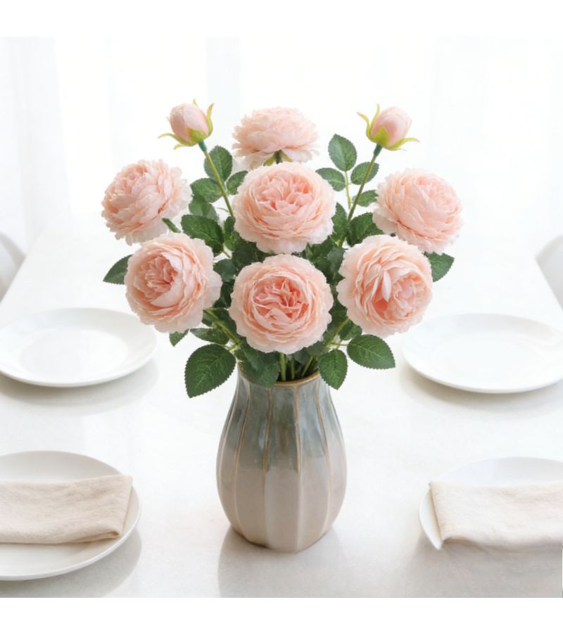 8pcs White High Imitation Artificial Peony Flowers Wedding Decoration Home Living Room Table Centerpiece Nordic Style Photography Props Durable Non Shedding - Image 5