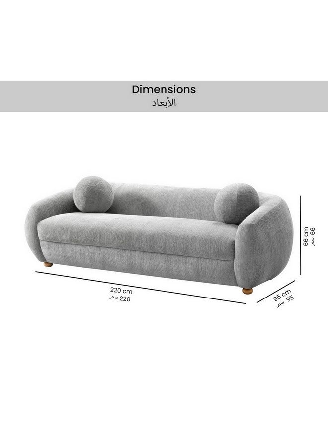 Micasa Elegant And Modern Design 3-Seater Sofa Light Grey 66 X 95 X 220 Cm Osf-1441-3S  - Image 4