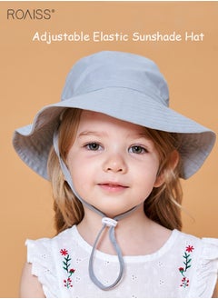roaiss 2 Pack Kids Sun Hat Baby Wide Brim Cap Summer Beach Bucket Hat Infant Foldable Fishing Hat Adjustable Toddler Hat  - Image 4