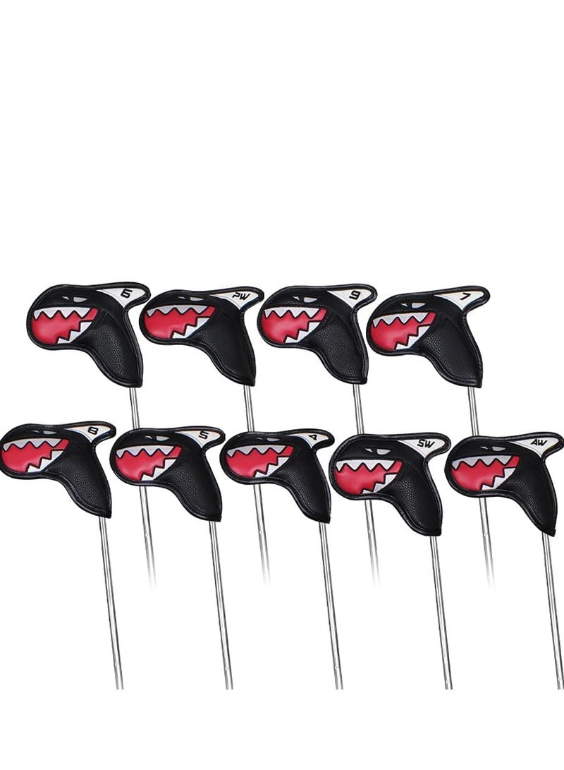 Generic Thick PU Leather Golf Iron Covers with Embroidered Numbers, Fits Clubs 4-9/A/P/S, Compatible with All Brands, Unisex (Set of 9)  - Image 1