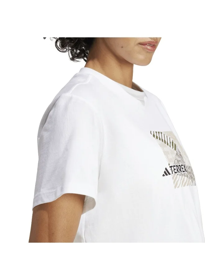 Adidas Puzzle Tee White Hiking T-Shirts 2XS