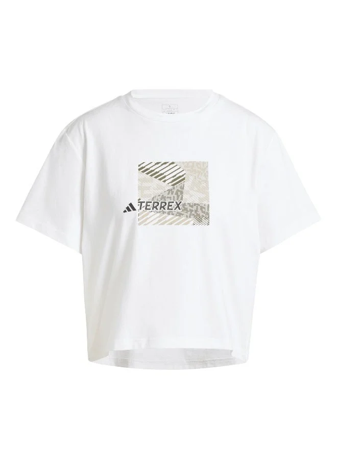 Adidas Puzzle Tee White Hiking T-Shirts 2XS
