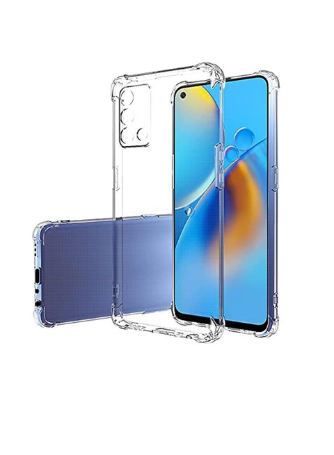 Oppo A74 4G / Oppo F19 4G / Oppo A95 4G Clear TPU Four Corners Protective Cover Transparent Soft funda