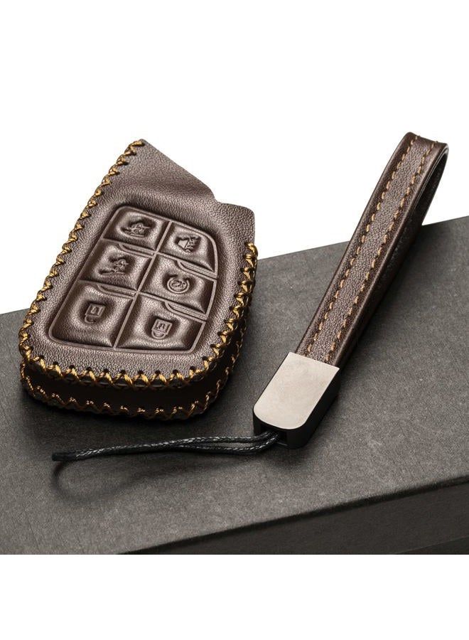 Vitodeco Leather Smart Key Fob Case Cover Protector Compatible with Chevrolet Silverado, Colorado, Suburban, Tahoe, Blazer, Equinox, Traverse - 6-Button, Brown - Image 5