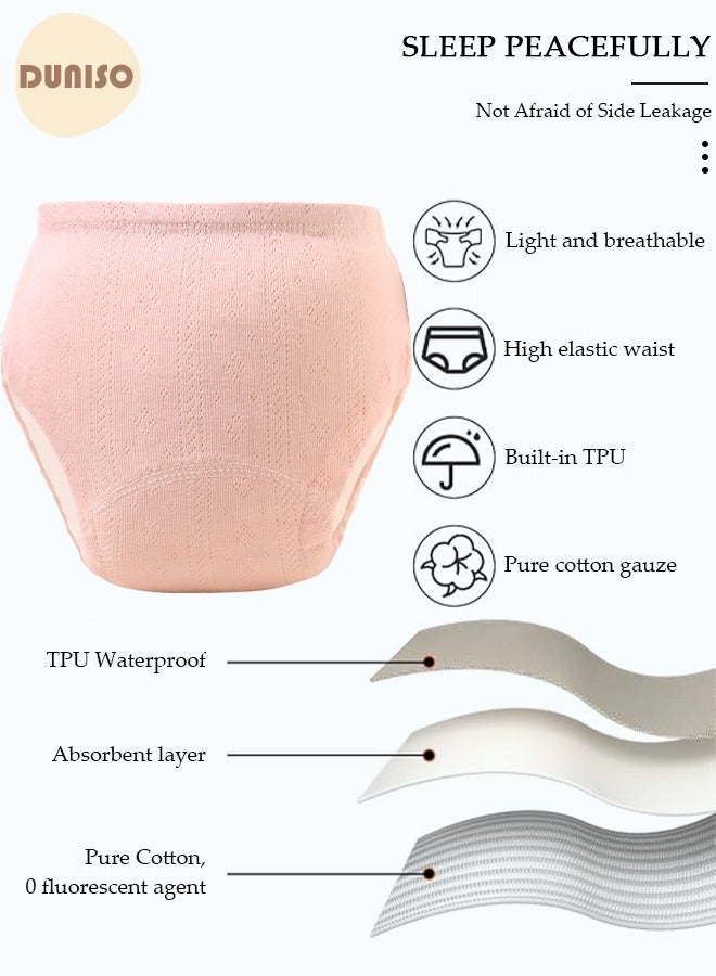 DUNISO 3 Pcs 4 Layer Breathable Cotton Training Pants Training Underwear Pants Size L Suitable For 8-13 Kg Baby Girls Boys - Image 3