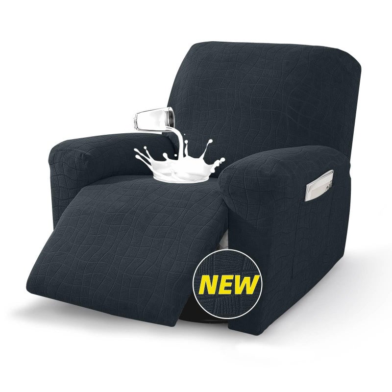 MAXIJIN Waterproof Recliner Chair Covers 3 Pieces Recliner Cover That Stay in Place, Washable Lazy Boy Recliner Slipcovers with Pockets Reclining Protector for Pet, Kids (Recliner, Dark Gray) - Image 1