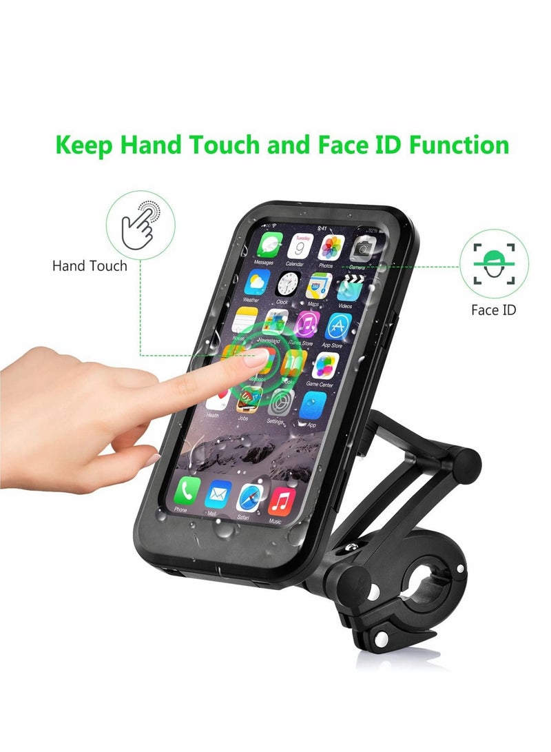 كابتن تيك Bike Phone Mount, 360° Adjustable Universal Waterproof Motorcycle Phone Mount Bike Phone Holder with TPU Touch-Screen Extensible - Image 4