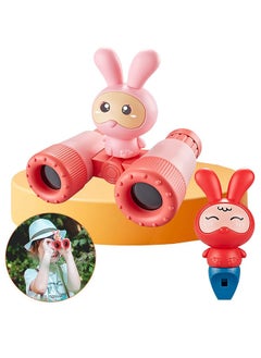 Kids Binoculars Folding Kids Binocularswith Whistle and Lanyard Outdoor Toys for Toddlers Boys and Girls 3-12 Years Bird Watching Camping Hiking and Gifts Red