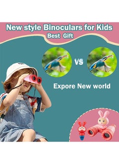 Generic Kids Binoculars Folding Kids Binocularswith Whistle and Lanyard Outdoor Toys for Toddlers Boys and Girls 3-12 Years Bird Watching Camping Hiking and Gifts Red  - Image 4