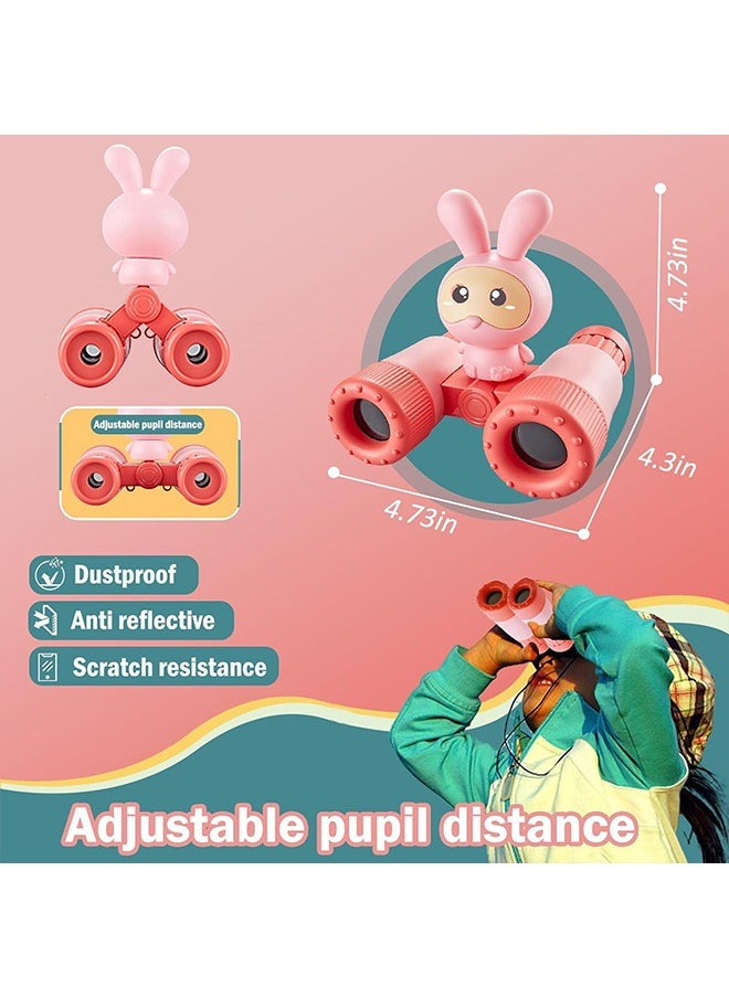 Generic - Kids Binoculars Folding Kids Binocularswith Whistle and Lanyard Outdoor Toys for Toddlers Boys and Girls 3-12 Years Bird Watching Camping Hiking and Gifts Red - Image 1